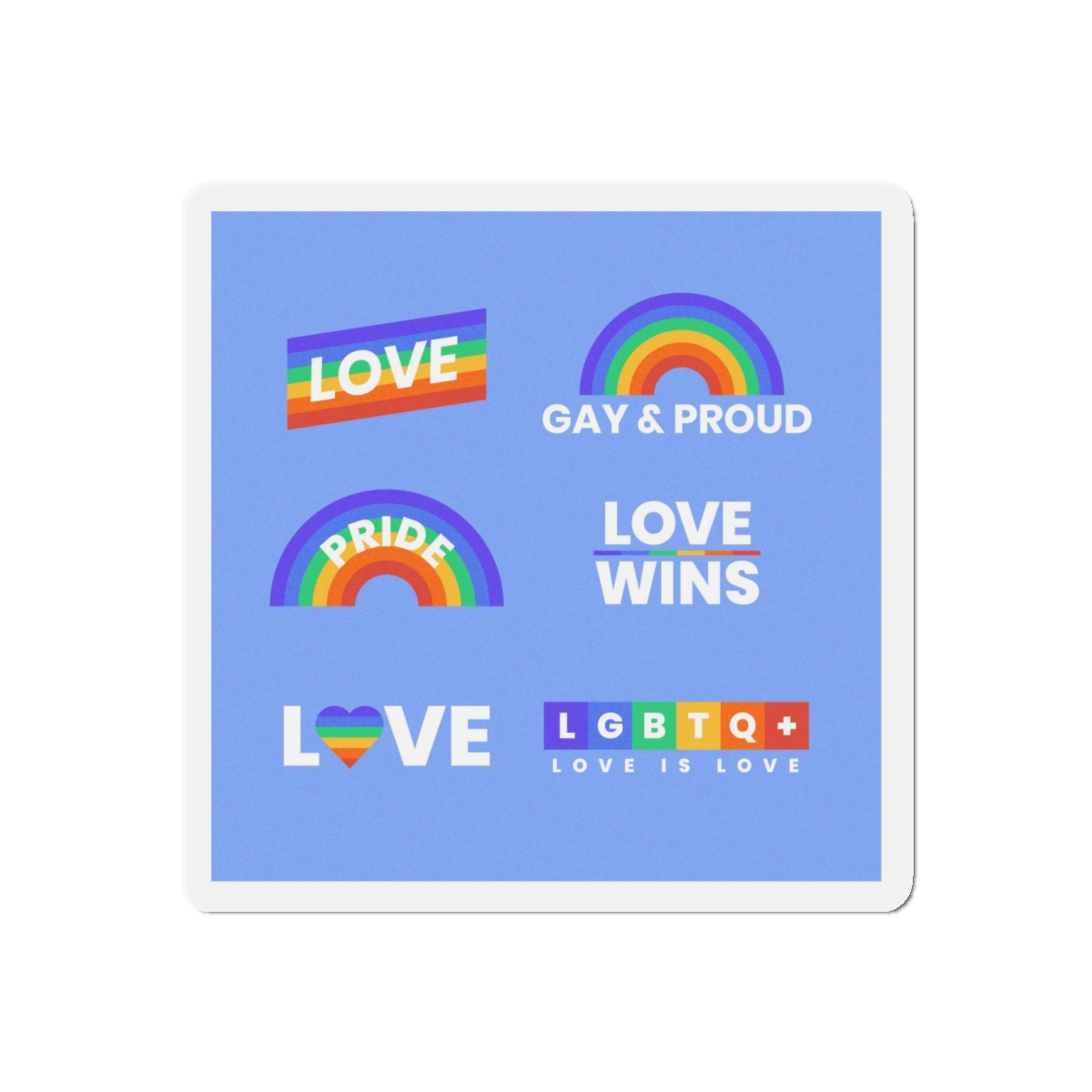 Pride Day Concept Rainbow Labels Die Cut Magnets - Image 7
