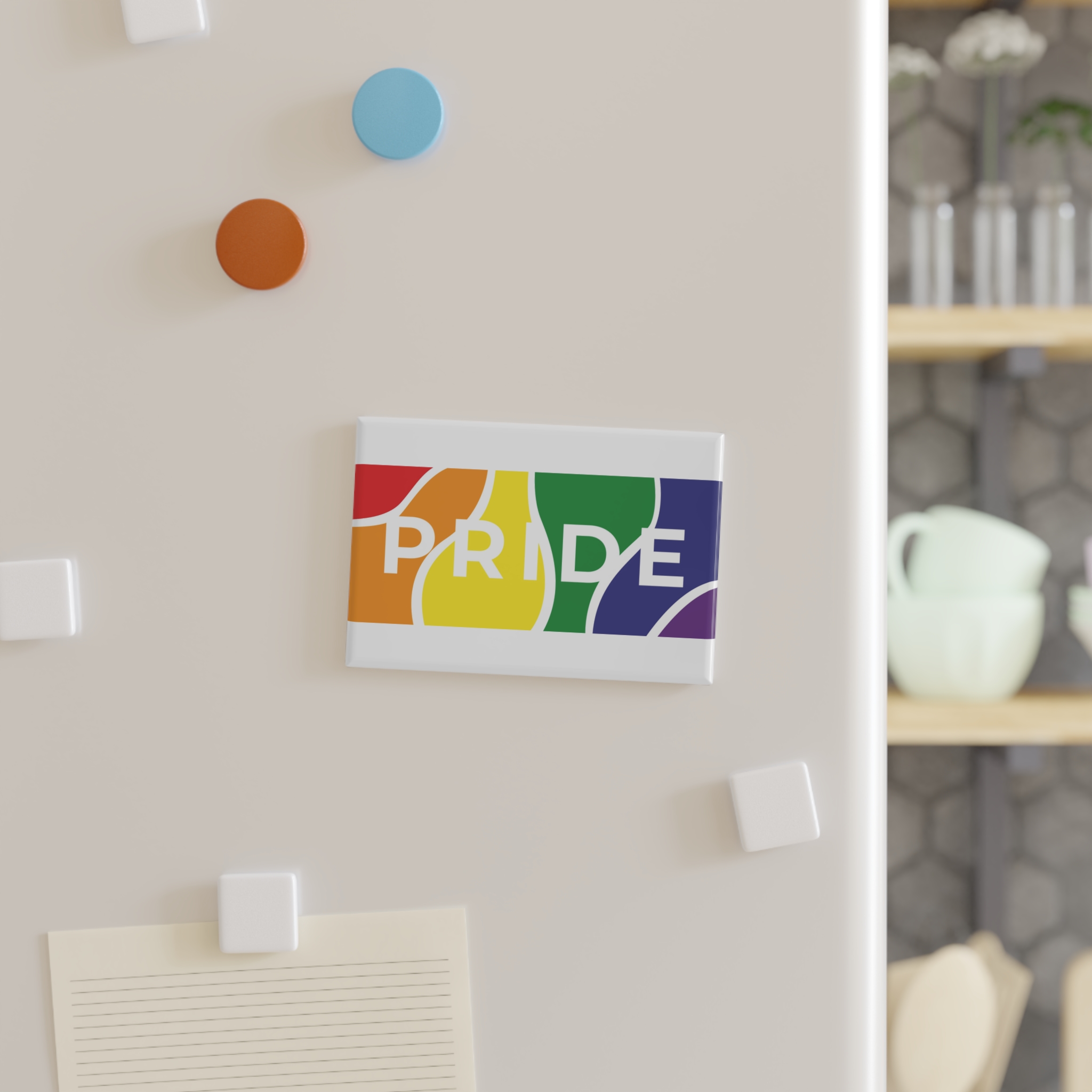 Gay Pride Month Colors Lgbtq Rainbow Background Tolerance Festival Button Magnet Rectangle 1 And 10 Pcs - Image 3