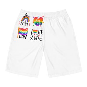 Hand Drawn Pride Day Label Collection Mens Board Shorts Aop