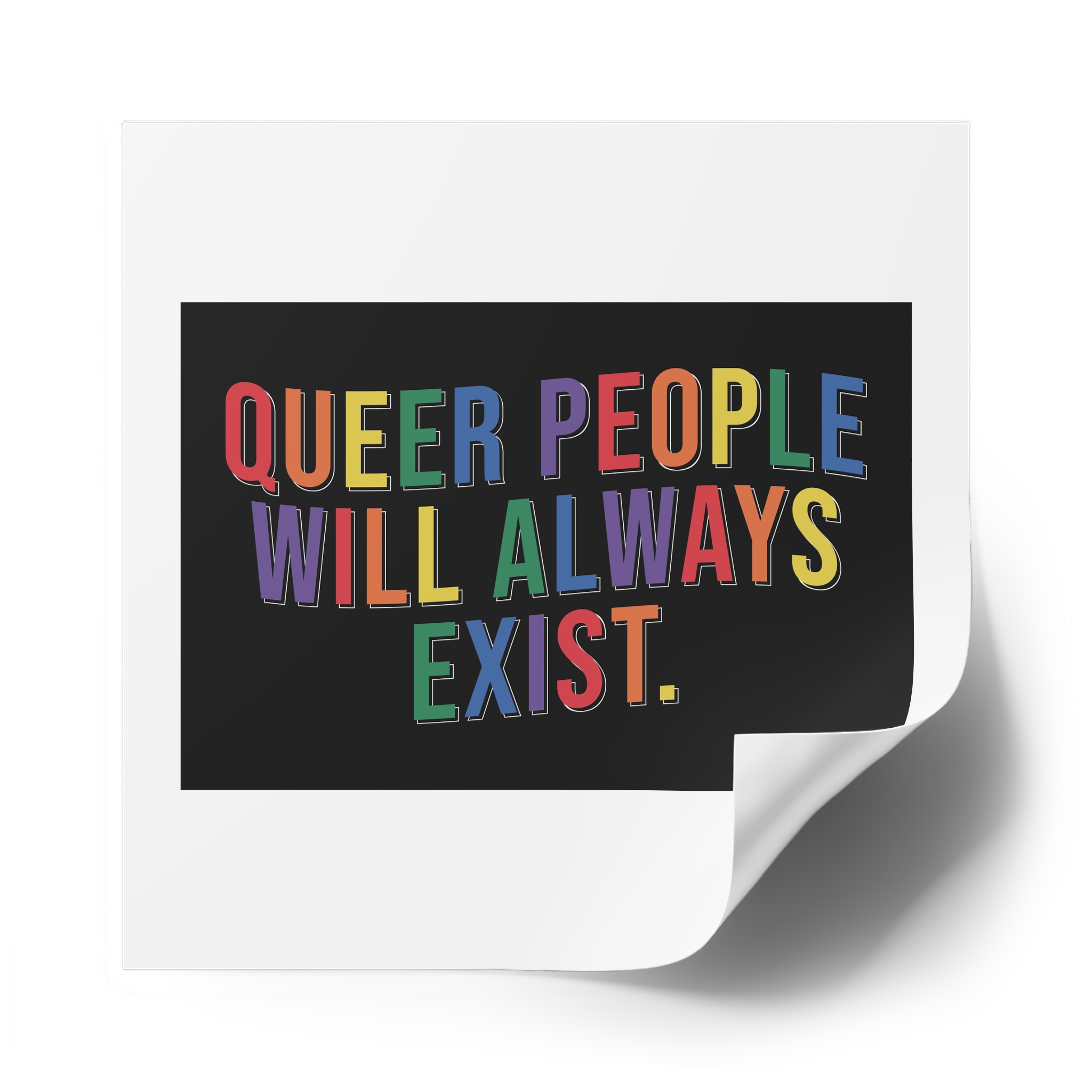 Pride Lgbtq Gay Typography Vector Tshirt Design(12) Laminate Stickers Square - Image 50