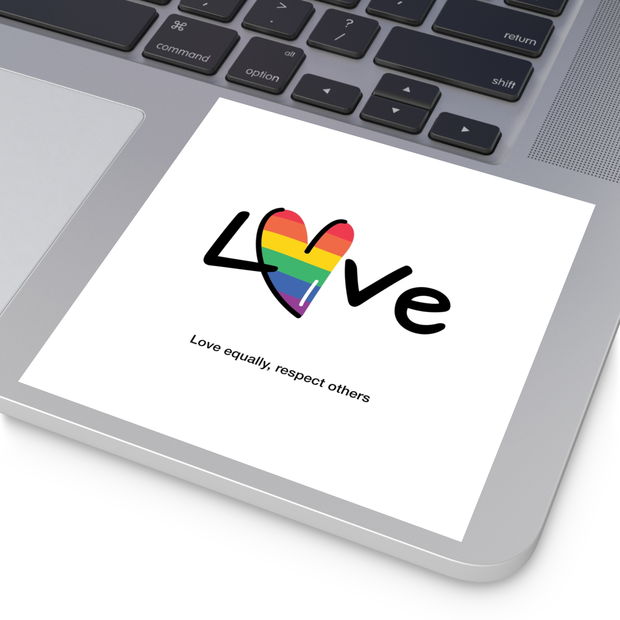 Love Letter Pride Rainbow Lettering Text Writing Pattern Freedom Love Heart Homo Colors Flag Parade(1) (1) Laminate Stickers Square - Image 39