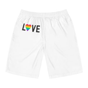Love Lgbt Rainbow Heart Diversity Love Flag Flat Vector Illustration Mens Board Shorts Aop