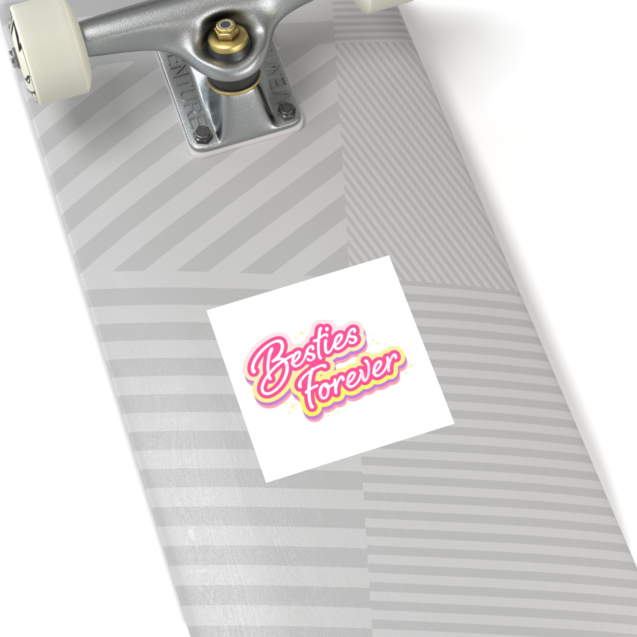 Pink Besties Forever Lettering Logo Laminate Stickers Square - Image 28