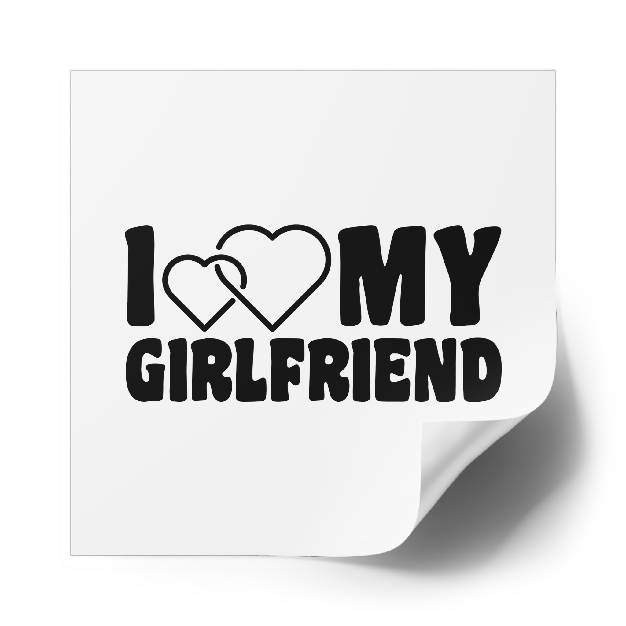 I Love My Girlfriend Iheart My Girlfriend Laminate Stickers Square - Image 50