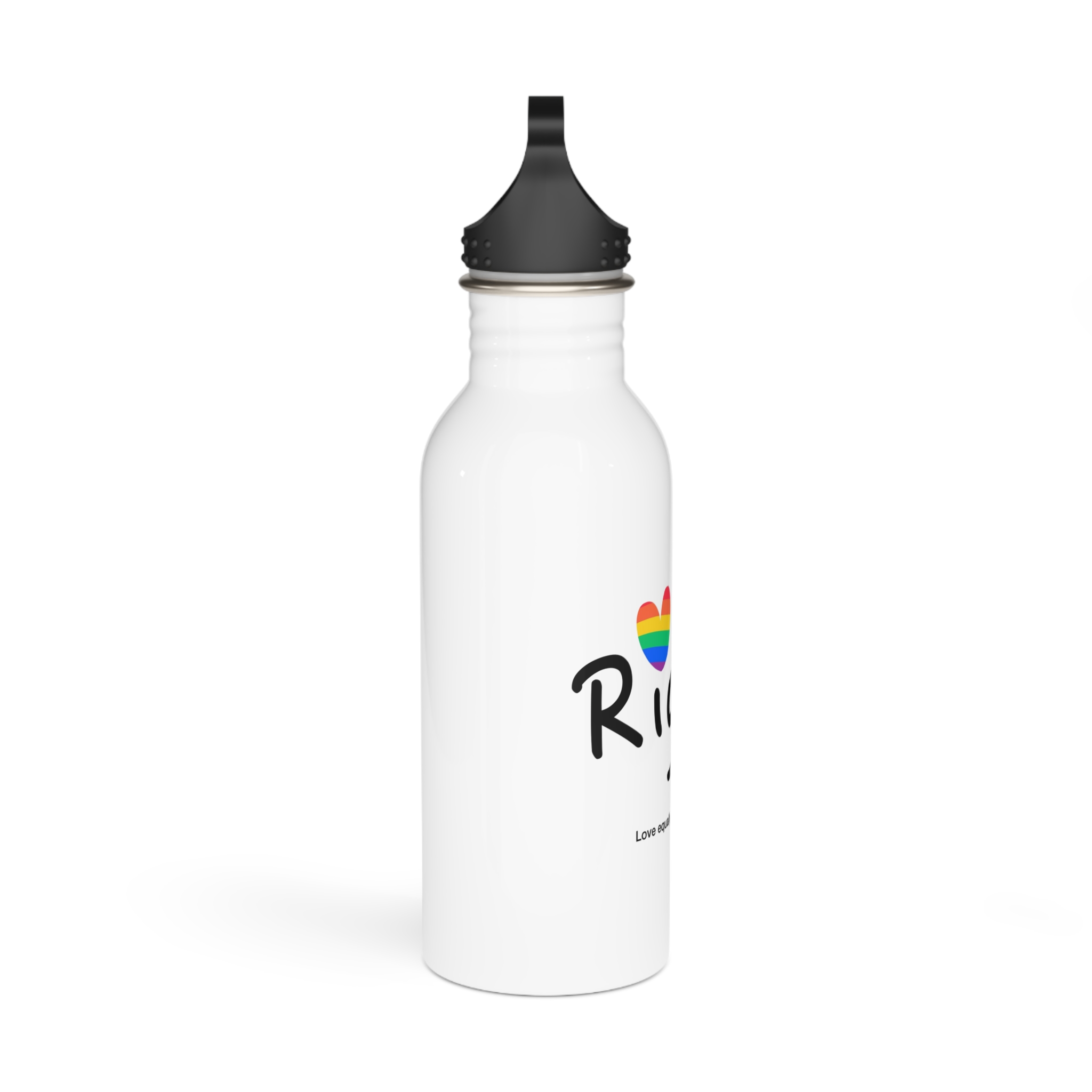 Love Letter Pride Rainbow Lettering Text Writing Pattern Freedom Love Heart Homo Colors Flag Parade(1) Stainless Steel Water Bottle - Image 2