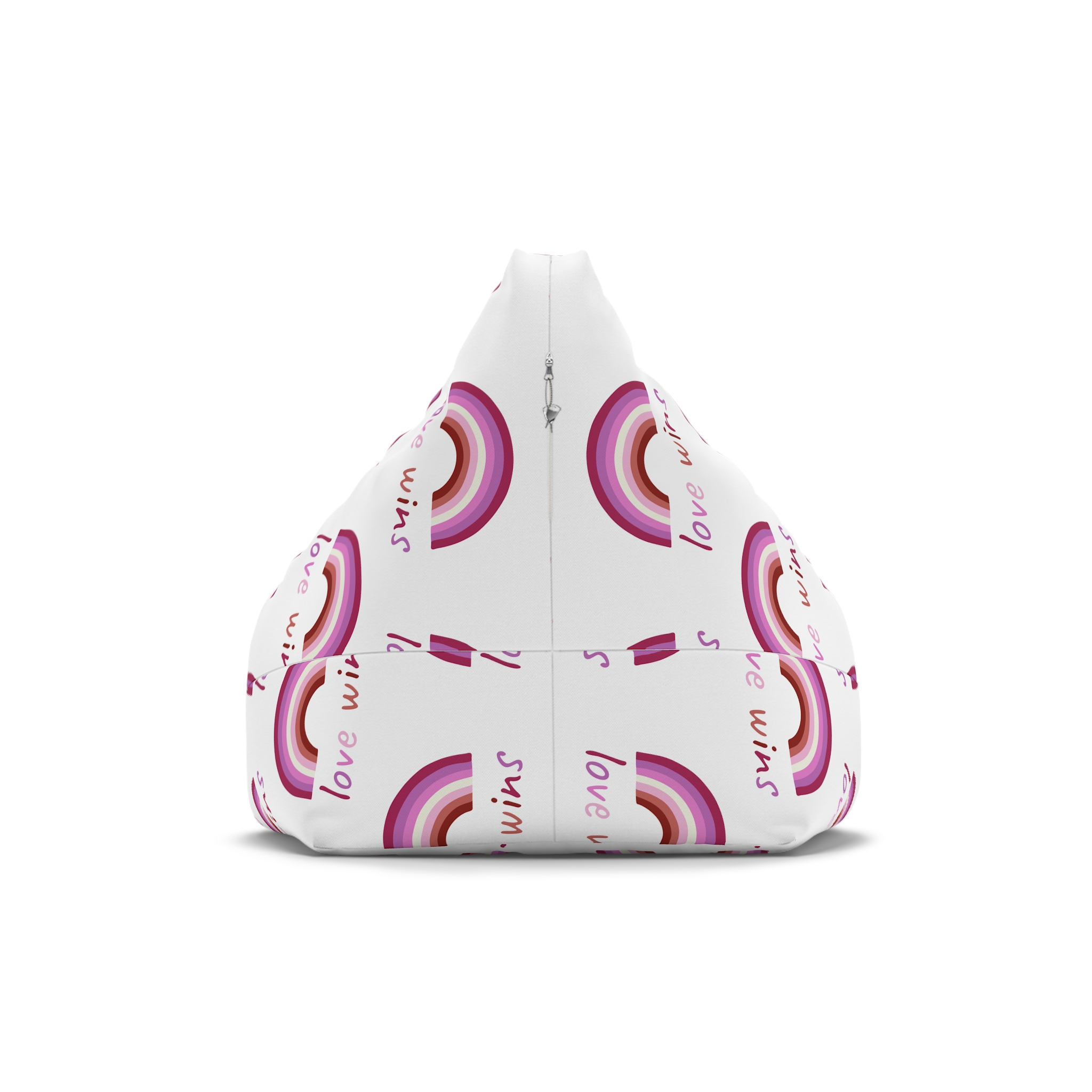 Colorful Rainbow Shape Lesbian Pride Flag Happy Pride Day Lgbtqia Community Pride Month Vector Hand Bean Bag Chair Cover - Image 2