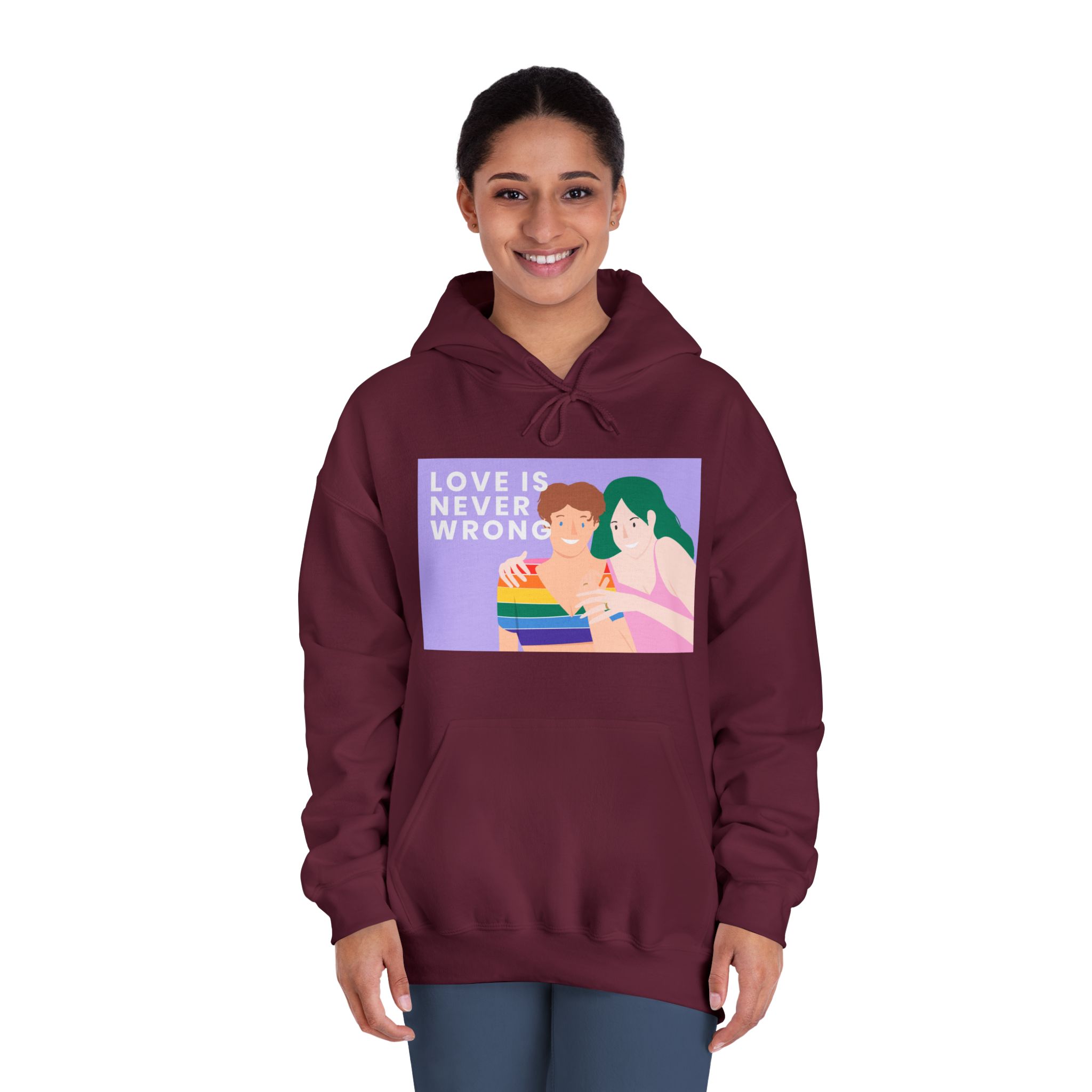 Lgbtq Gay Couple Banner Template Pride Month Unisex Dryblend Hooded Sweatshirt - Image 20