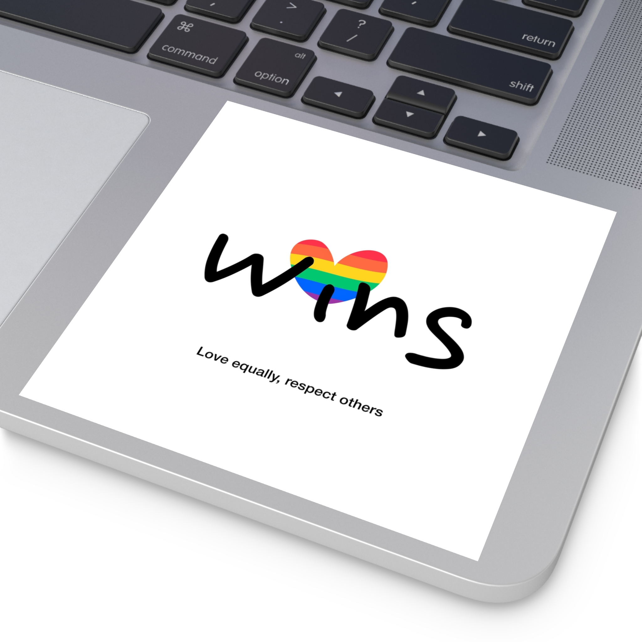 Love Letter Pride Rainbow Lettering Text Writing Pattern Freedom Love Heart Homo Colors Flag Parade (2) Laminate Stickers Square - Image 35