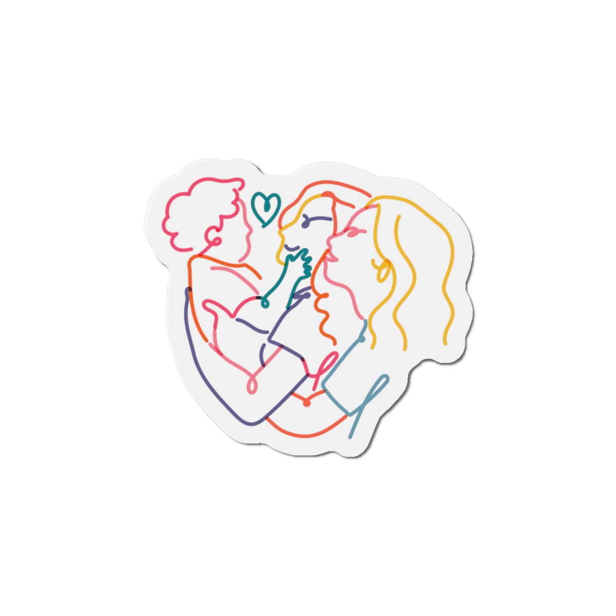 Lesbian Family Clipart Lgbtq Line Portrait Illustration Vector Die Cut Magnets - Image 7