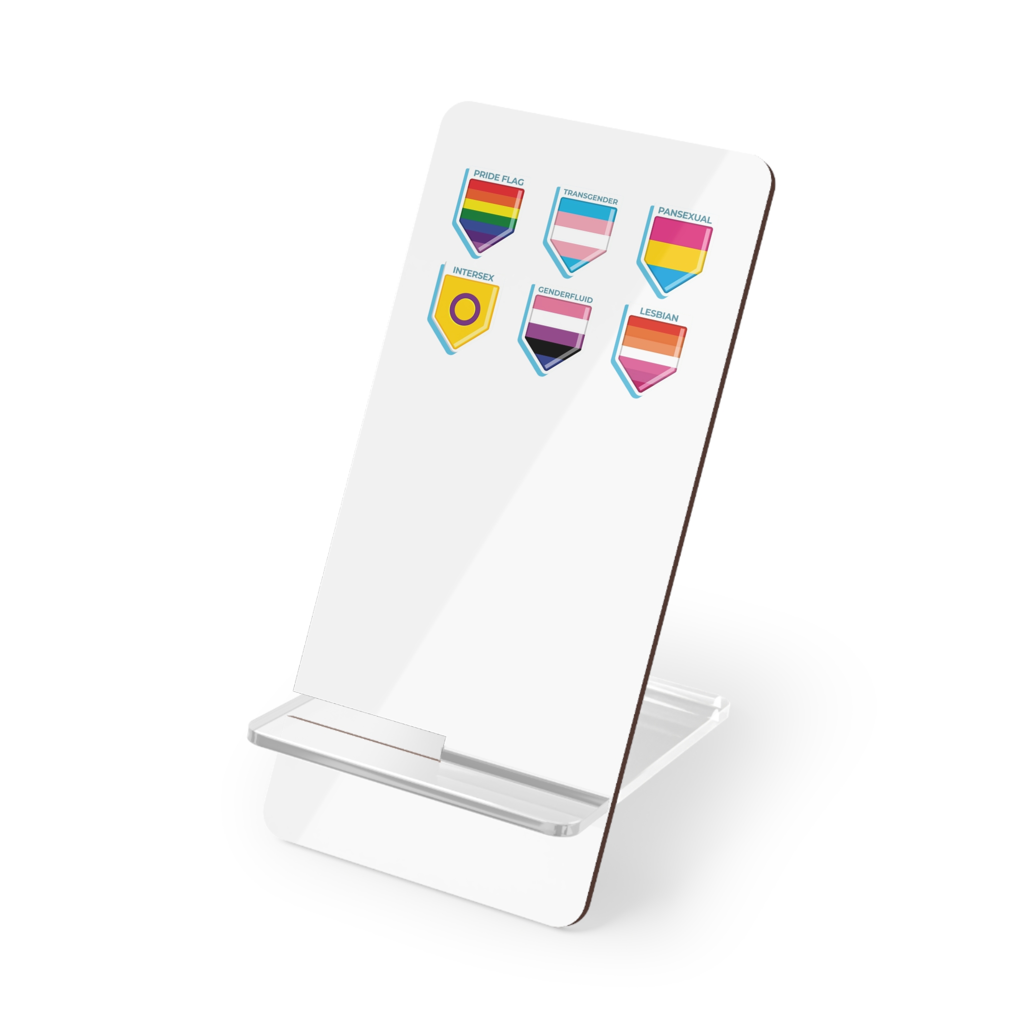 Flat Pride Month Lgbt Flags Collection Mobile Display Stand For Smartphones