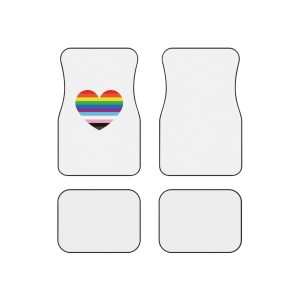 Progress Pride Flag Heart Symbol Love Inclusion Car Mats Set Of 4