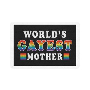 Mother Day Pride Rainbow Typography Vector Premium T Shirt(1) Pet Food Mat 12x18
