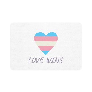 Colorful Heart Shape Transgender Pride Flag Happy Pride Day Lgbtqia Community Pride Month Vector Hand Drawn Doodle Posters Stickers Logo Cards Pet Food Mat 12x18