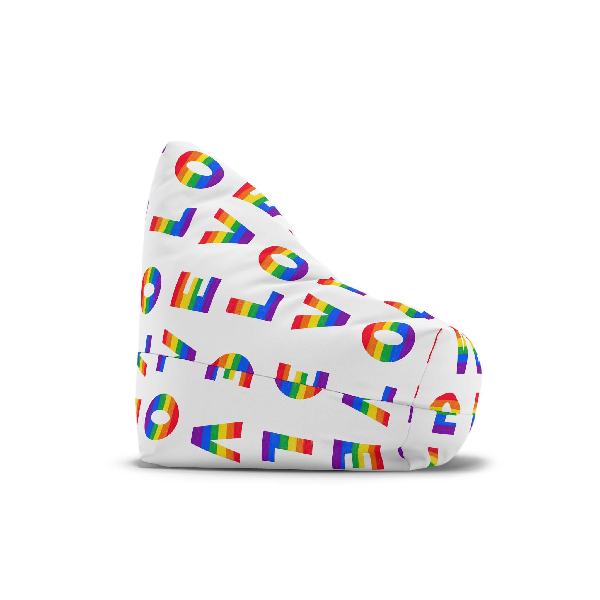 Letters Love Colored Rainbow Lgbtq Gay Pride Flag Colors Vector Lettering Lgbt History Month Pencil Crayon Textured Isolated Love Is Love Concept Bean Bag Chair Cover - Image 3