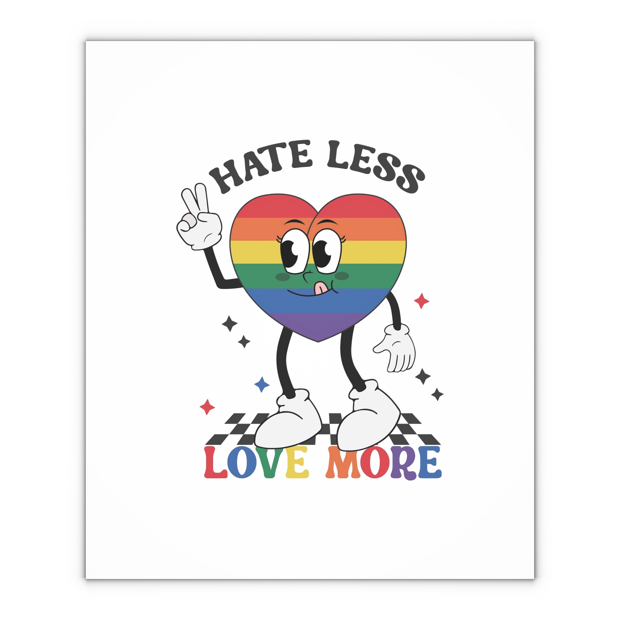 Heart With Words Hate Less Love More It Gift Wrapping Paper Sheets 1pc - Image 4
