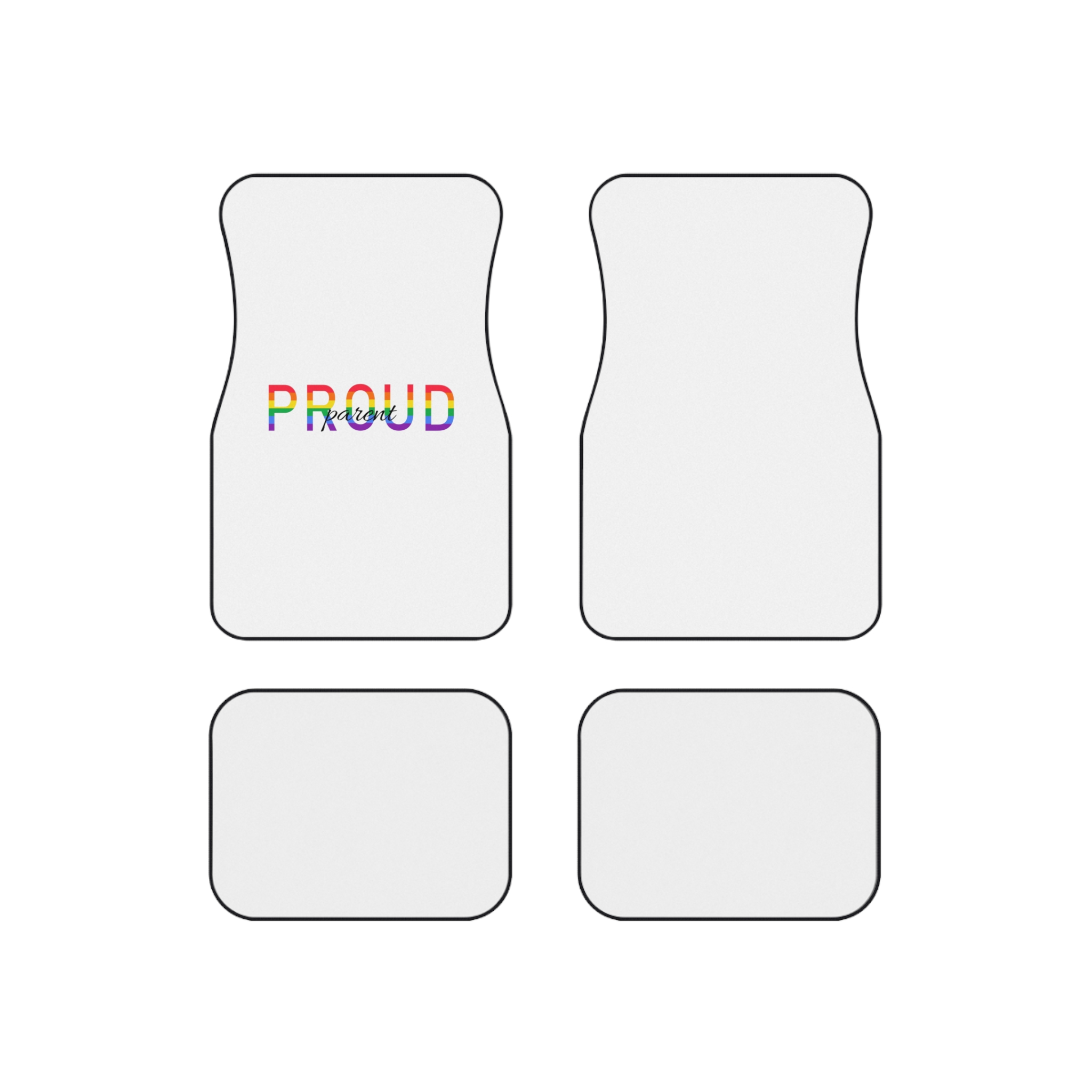 Proud Parent Letering Rainbow Colors Lgbt Flag Lgbt Parents Community Support Car Mats Set Of 4
