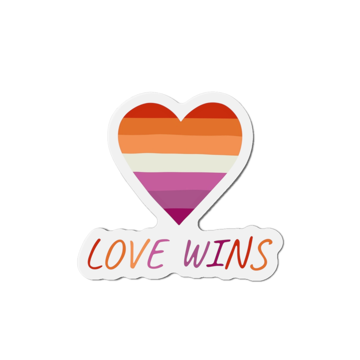 Colorful Heart Shape Lesbian Pride Flag Happy Pride Day Lgbtqia Community Pride Month Vector Hand Drawn Doodle Posters Stickers Logo Cards (1) Die Cut Magnets - Image 7