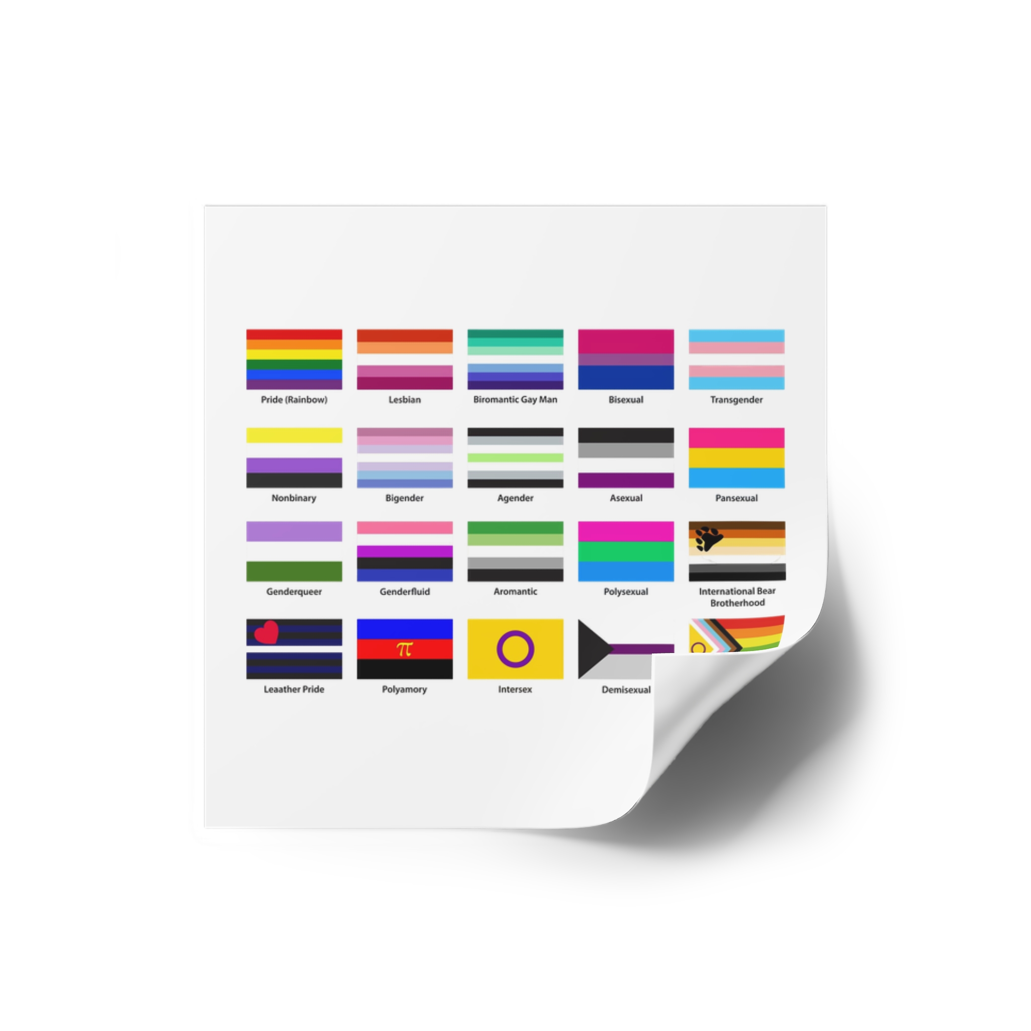 Lgbtq Community Flags Set Lgbt Sexual Identity Pride Flags Collection Rainbow Lesbian Gay Bisexual Laminate Stickers Square - Image 10