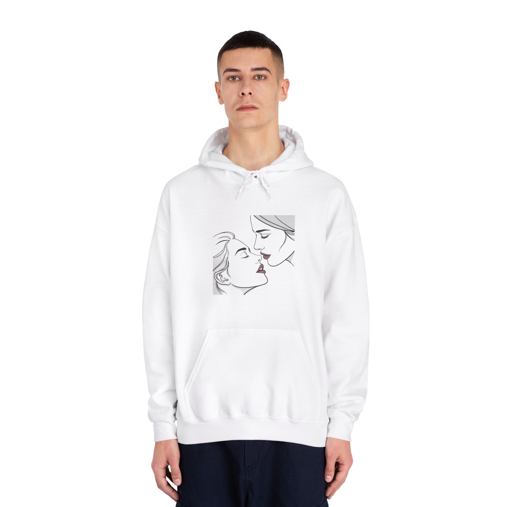 Perfect Lip Set Open Close Smooches Unisex Dryblend Hooded Sweatshirt - Image 3