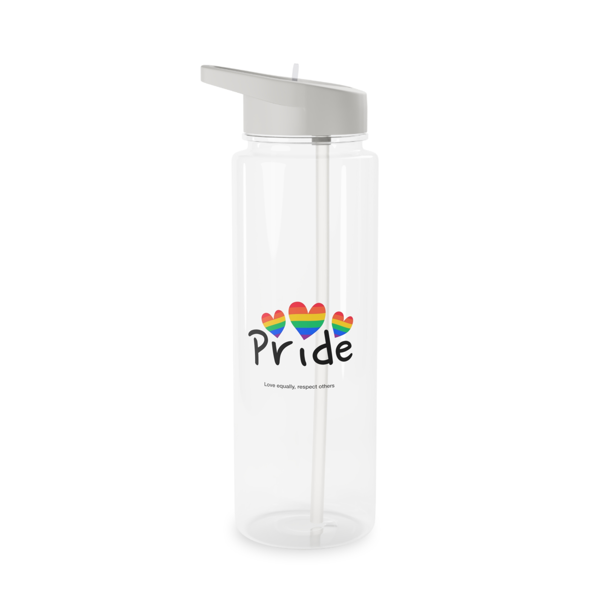 Love Letter Pride Rainbow Lettering Text Writing Pattern Freedom Love Heart Homo Colors Flag Parade(2) Tritan Water Bottle - Image 5