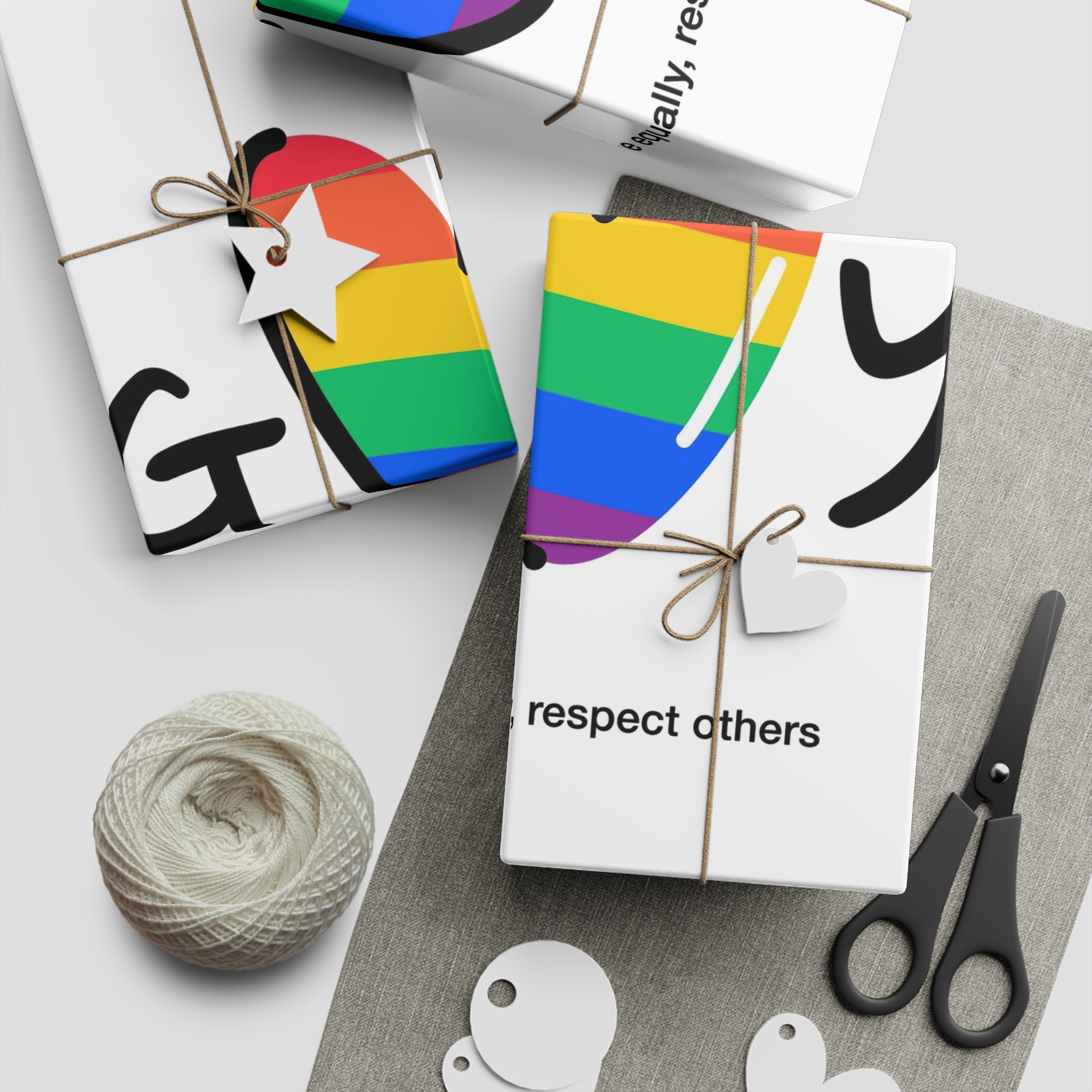 Love Letter Pride Rainbow Lettering Text Writing Pattern Freedom Love Heart Homo Colors Flag Parade Gift Wrapping Paper Sheets 1pc - Image 2