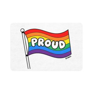 Proud Rainbow Flag Lgbtq Celebration Pet Food Mat 12x18