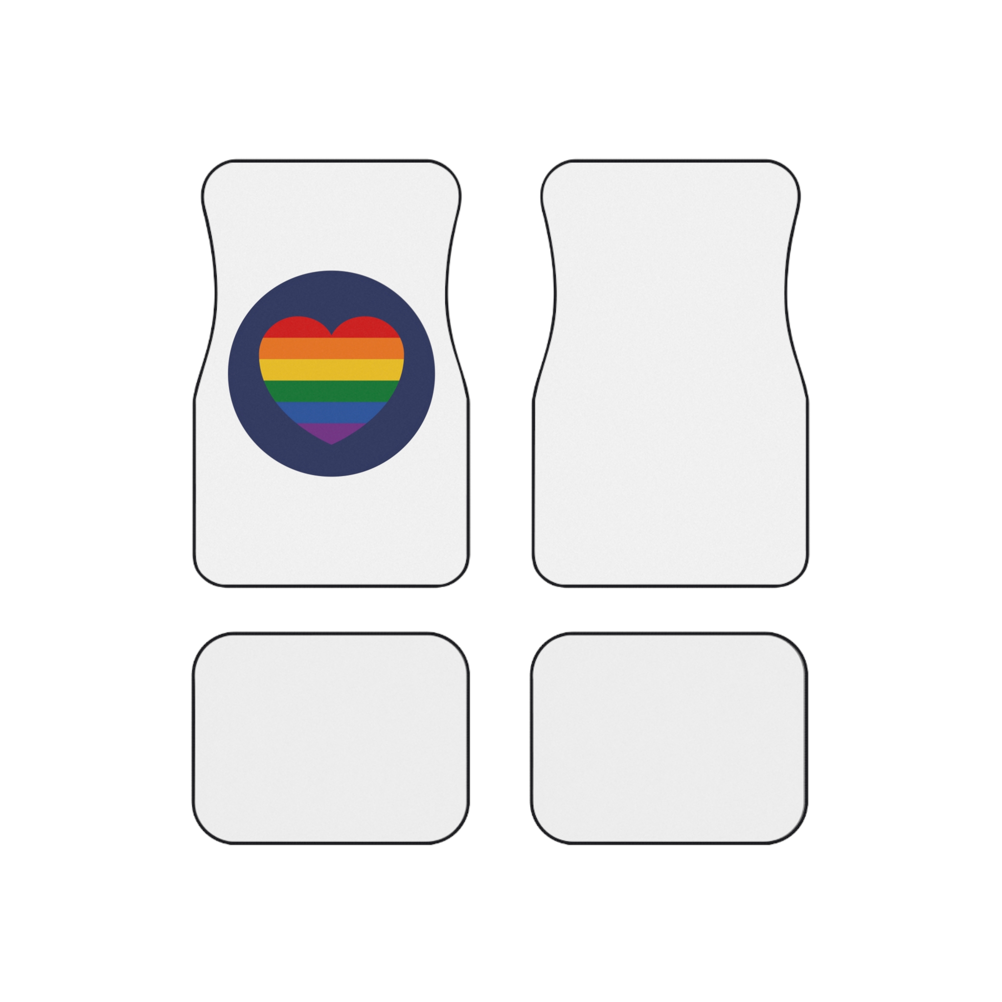 Lgbt Pride Month June Lesbian Gay Bisexual Transgender Lgbtq Flag Rainbow Vector(5) Car Mats Set Of 4