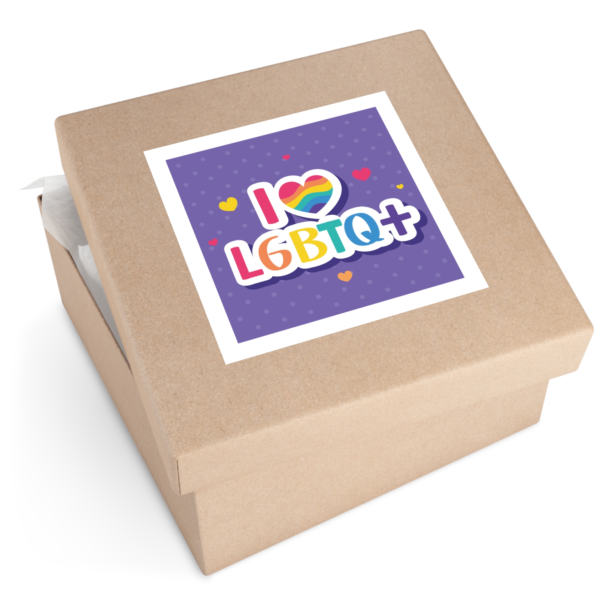 I Love Lgtbi Lettering Laminate Stickers Square - Image 59