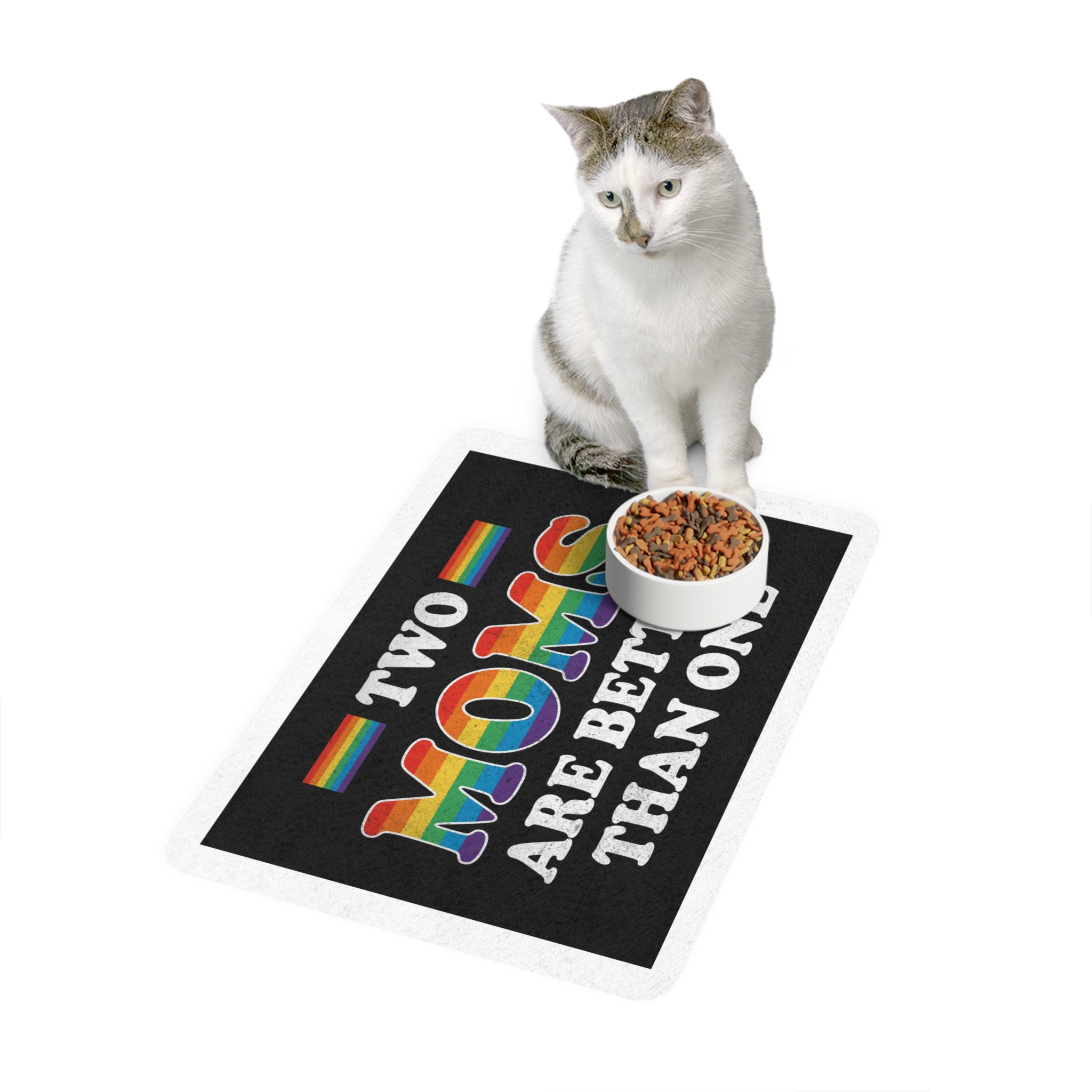 Pride Gay Rainbow Typography Vector Premium T Shirt(2) Pet Food Mat 12x18 - Image 3