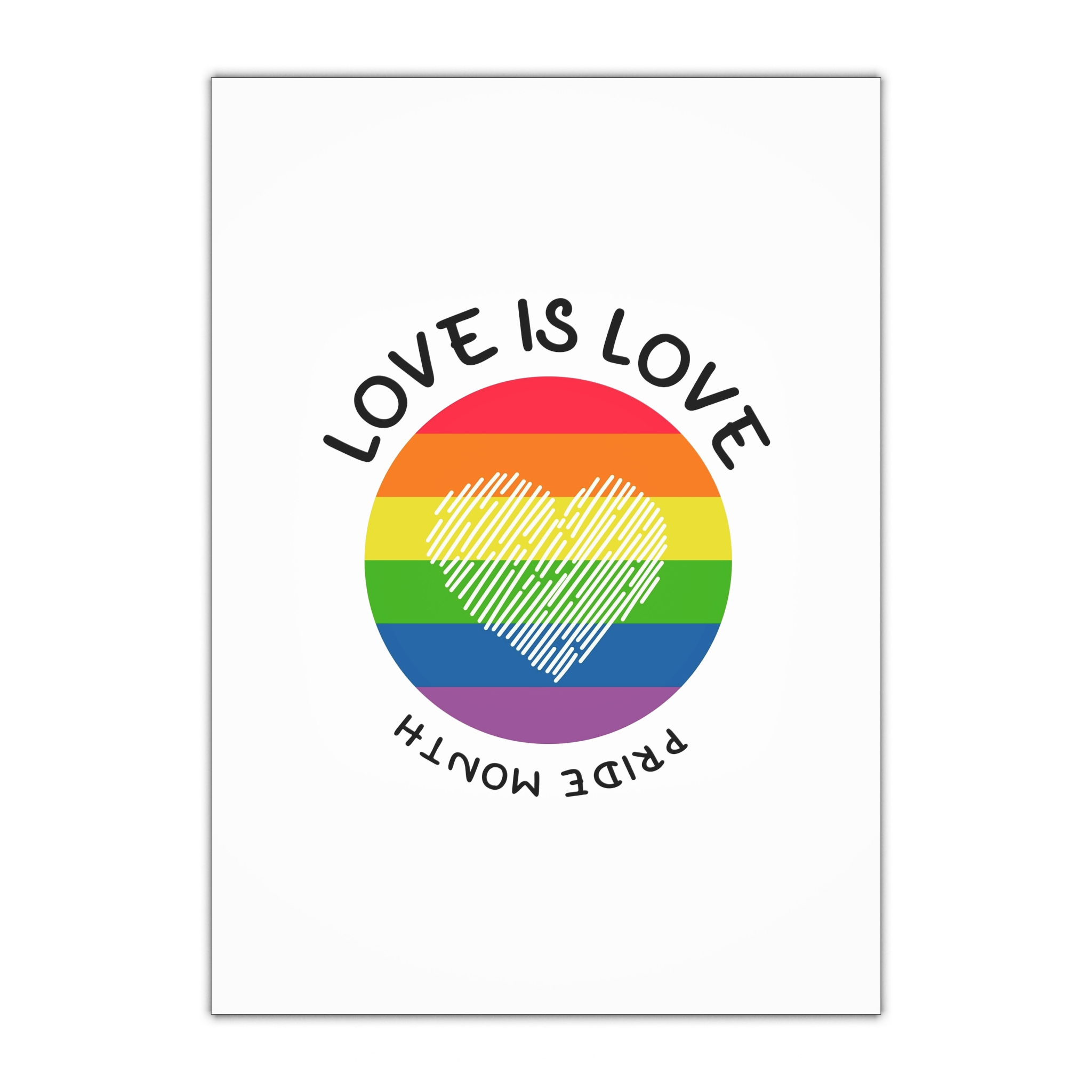 Lgbt Pride Month Love Is Love Lgbtq Symbol With Lgbt Pride Round Rainbow Flag With Heart Gay Pride Gift Wrapping Paper Sheets 1pc