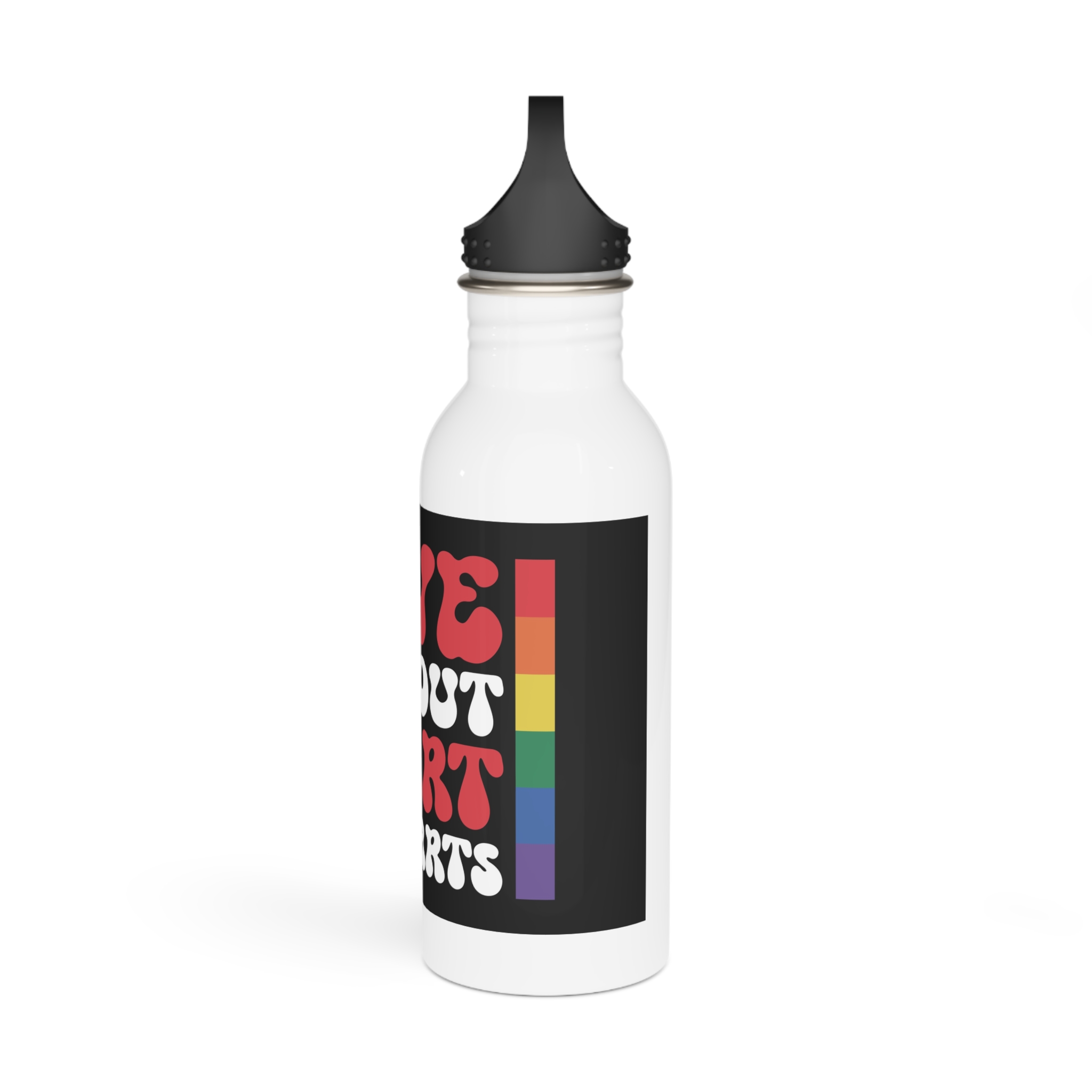 Colorful Rainbow Is About Love Made Parts Stainless Steel Water Bottle - Image 4