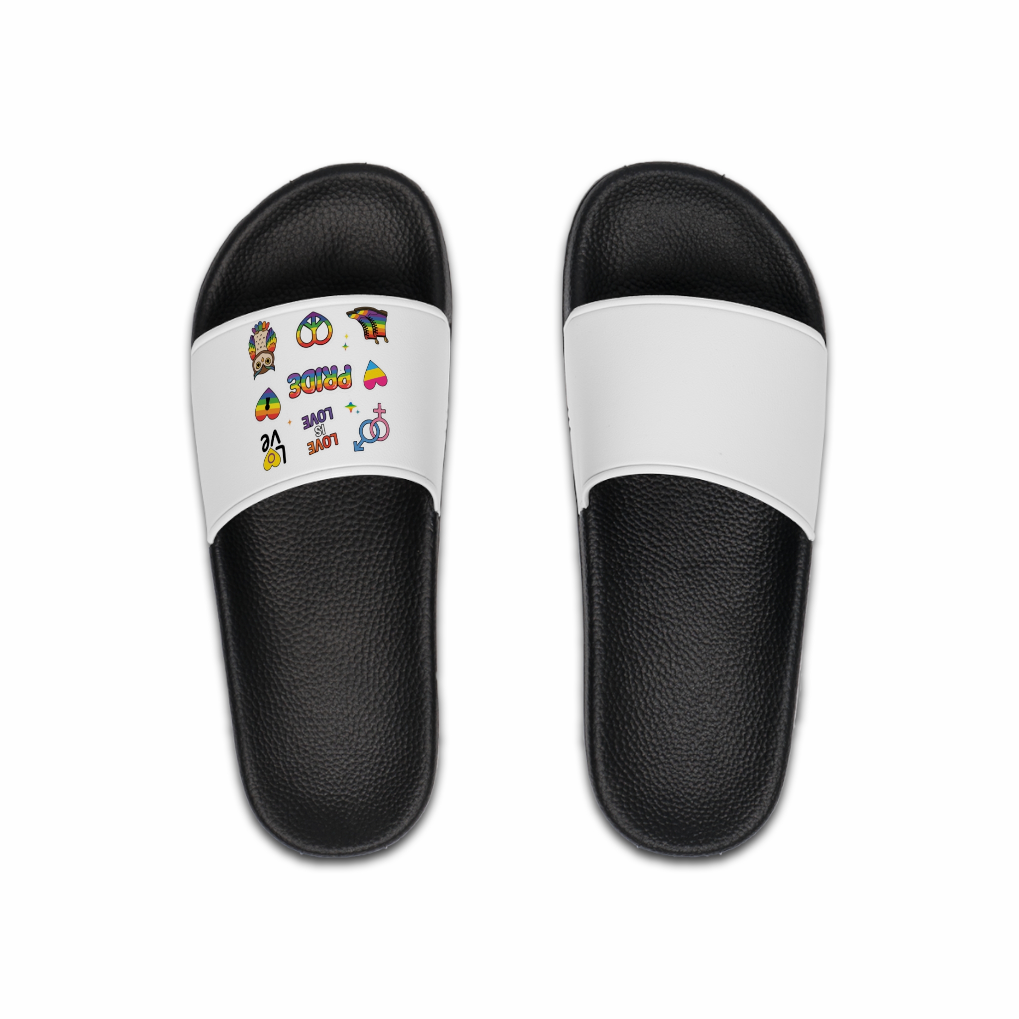 Pride Stickers Doodle Set Colorful Lgbtq Hand Drawn Icons Pack Mens Slide Sandals