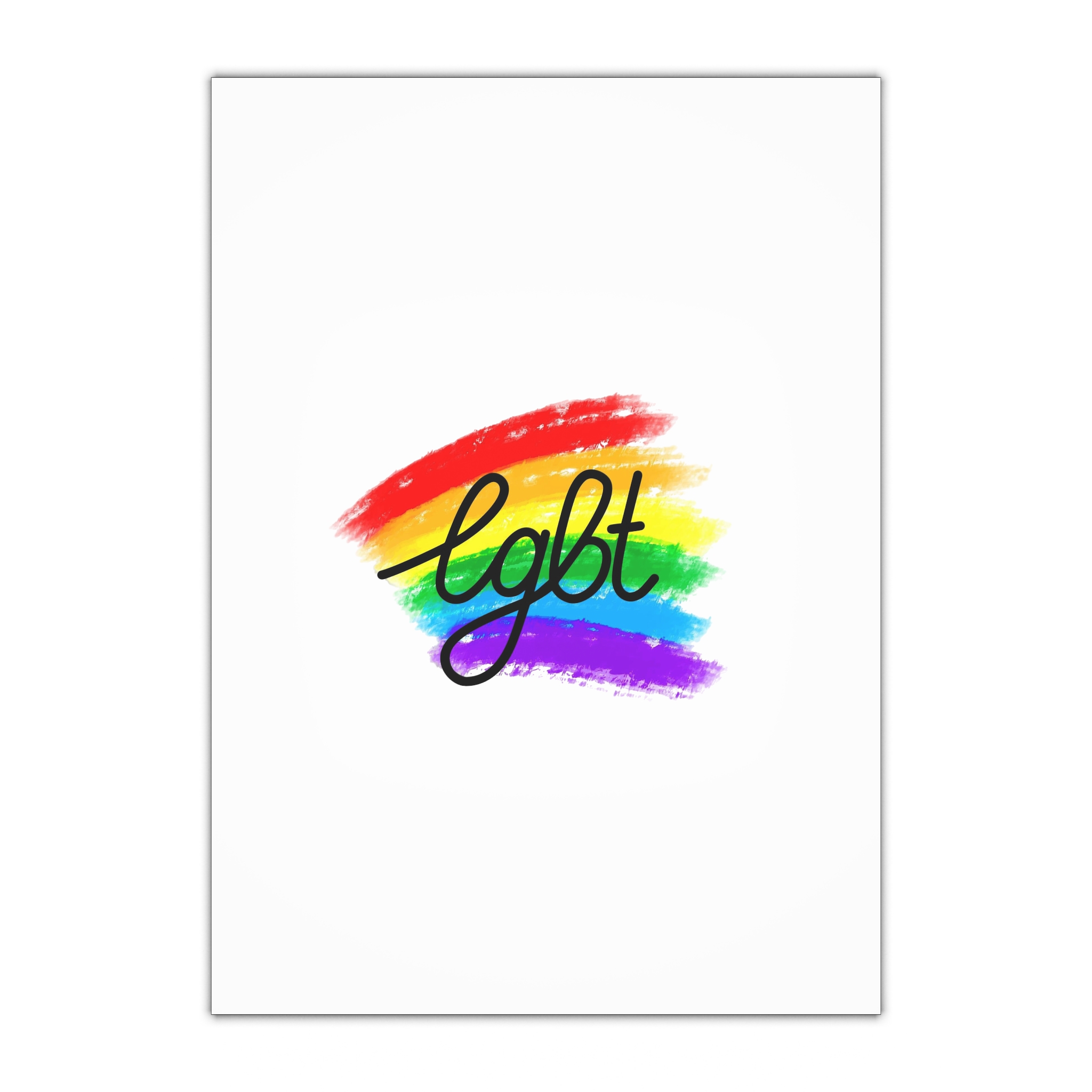 Lgbt Logo Vector Flat Illustration With Hand Drawn Watercolor Rainbow Flag Gift Wrapping Paper Sheets 1pc