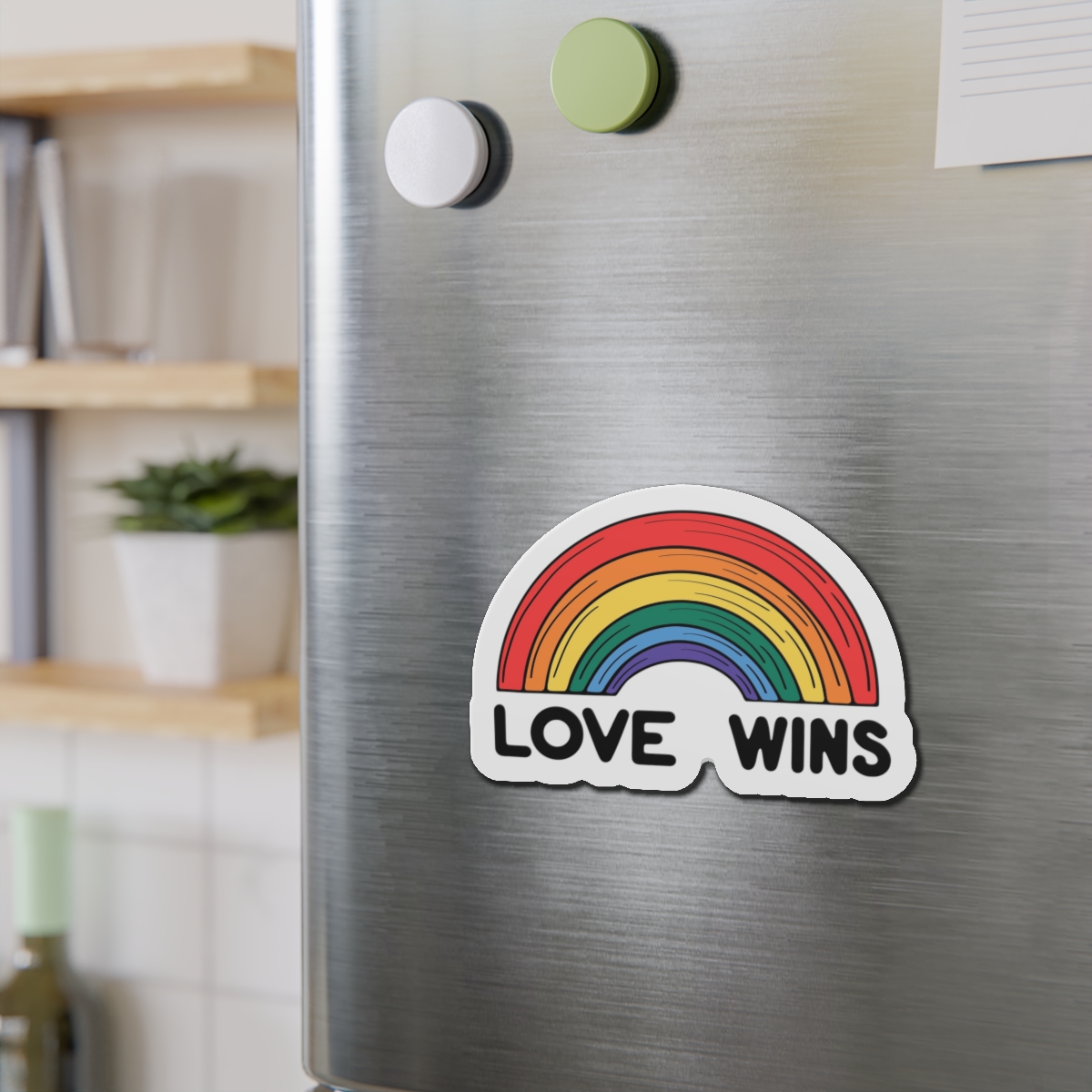 Love Wins Rainbow Pride Illustration Die Cut Magnets - Image 12