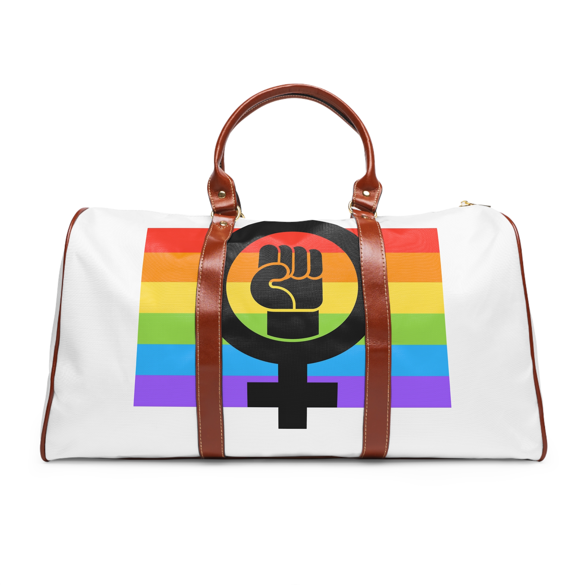 Flat Feminist Lgbt Flag Illustration Waterproof Travel Bag