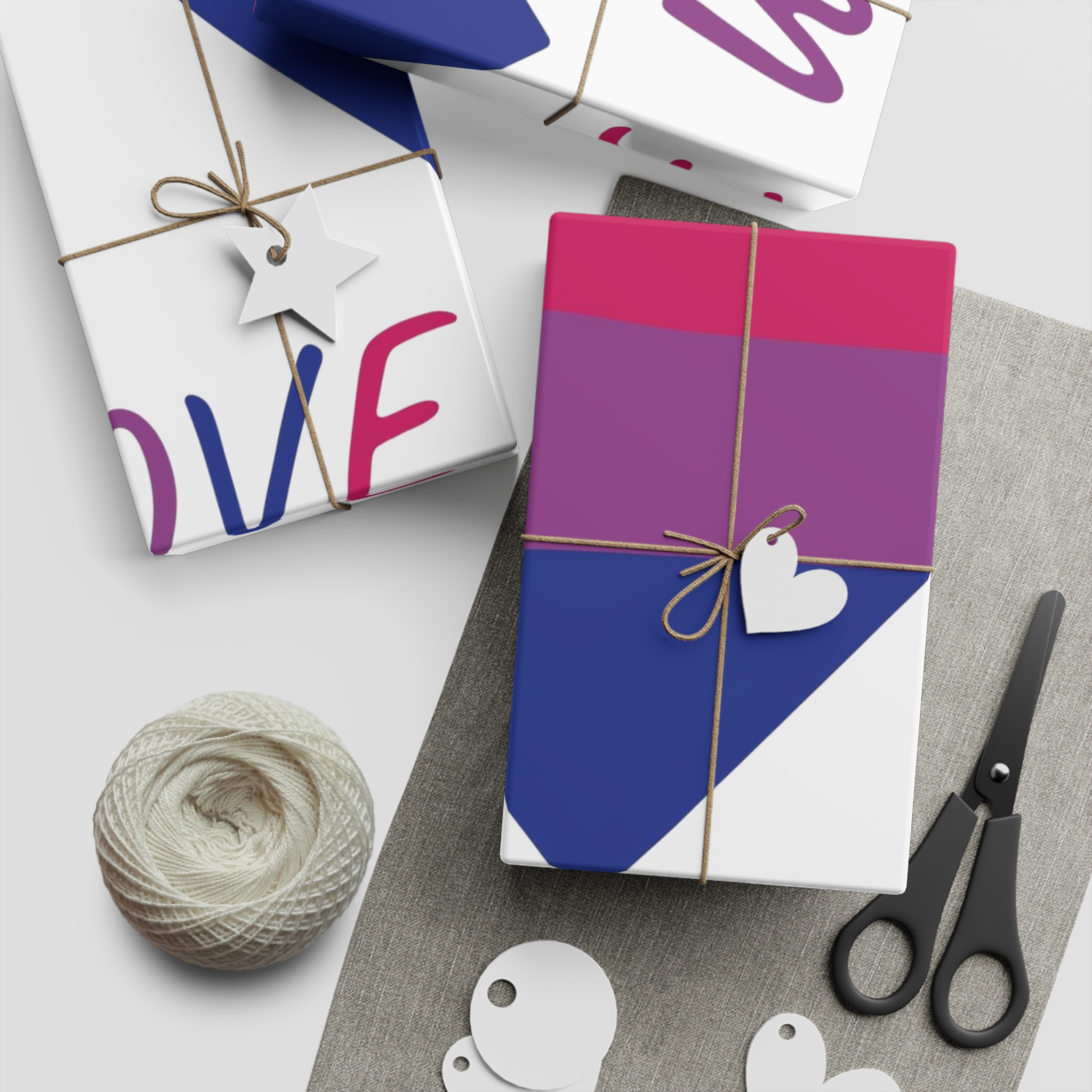 Colorful Heart Shape Bisexual Pride Flag Happy Pride Day Lgbtqia Community Pride Month Vector Hand Drawn Doodle Posters Stickers Logo Cards Gift Wrapping Paper Sheets 1pc - Image 5
