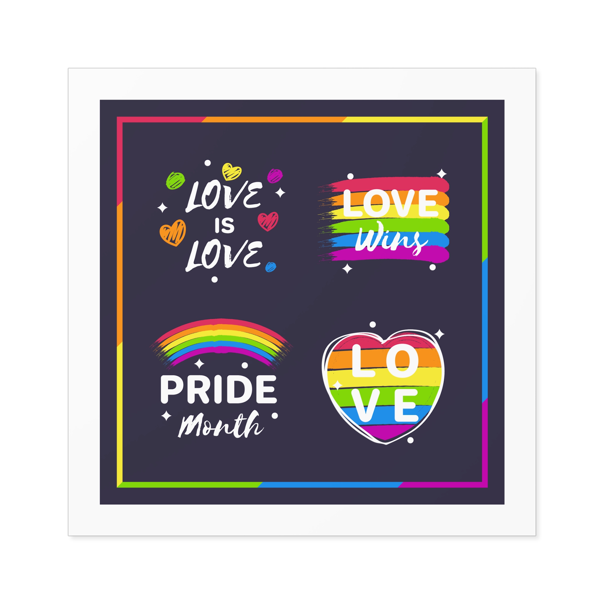 Pride Day Badges Set Laminate Stickers Square - Image 49