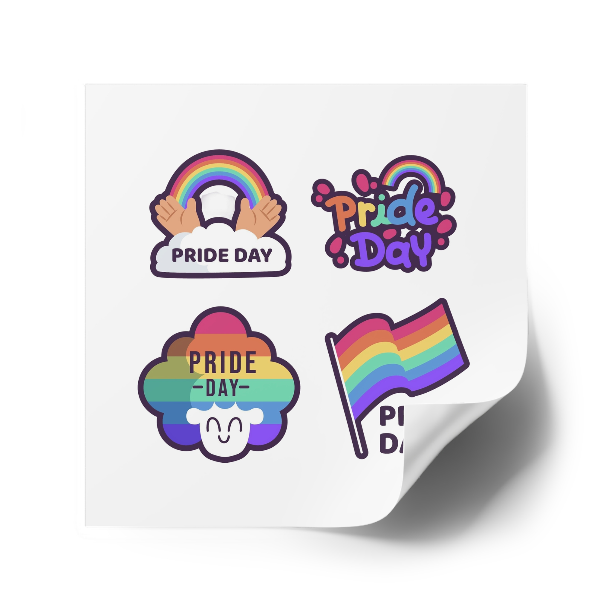 Labels With Pride Day Event Laminate Stickers Square - Image 34