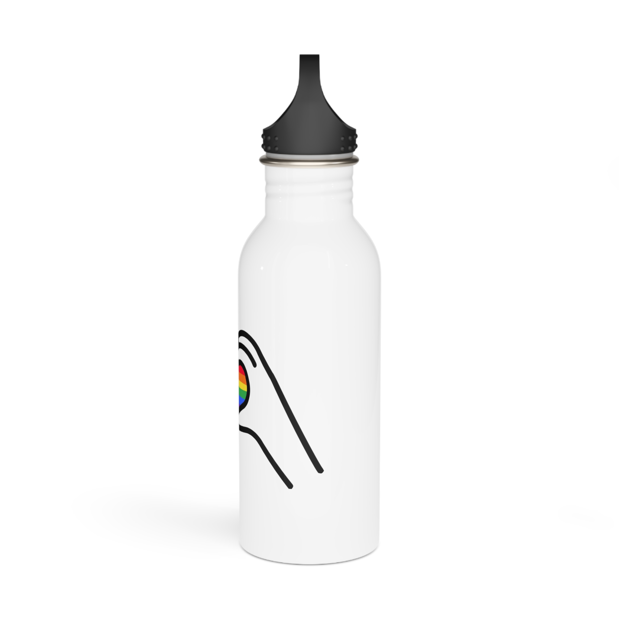 Lgbt Concept Heart Colors Lgbtq Flag Love Is Love Shape Heart Icon Lgbt Stainless Steel Water Bottle - Image 4