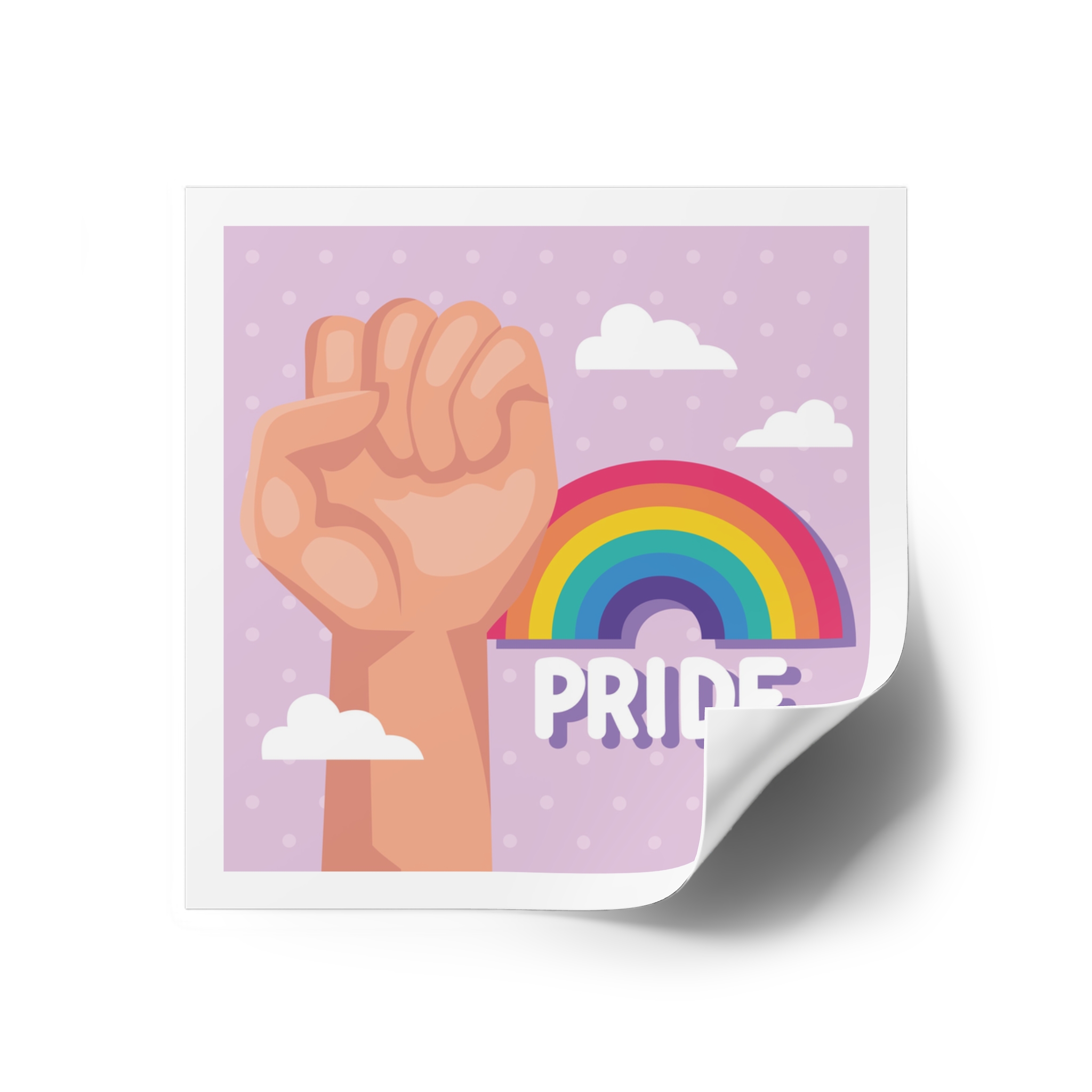 Pride Lettering With Rainbow Card Laminate Stickers Square - Image 26