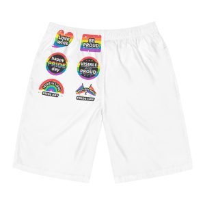 Set Rainbow Pride Labels Mens Board Shorts Aop