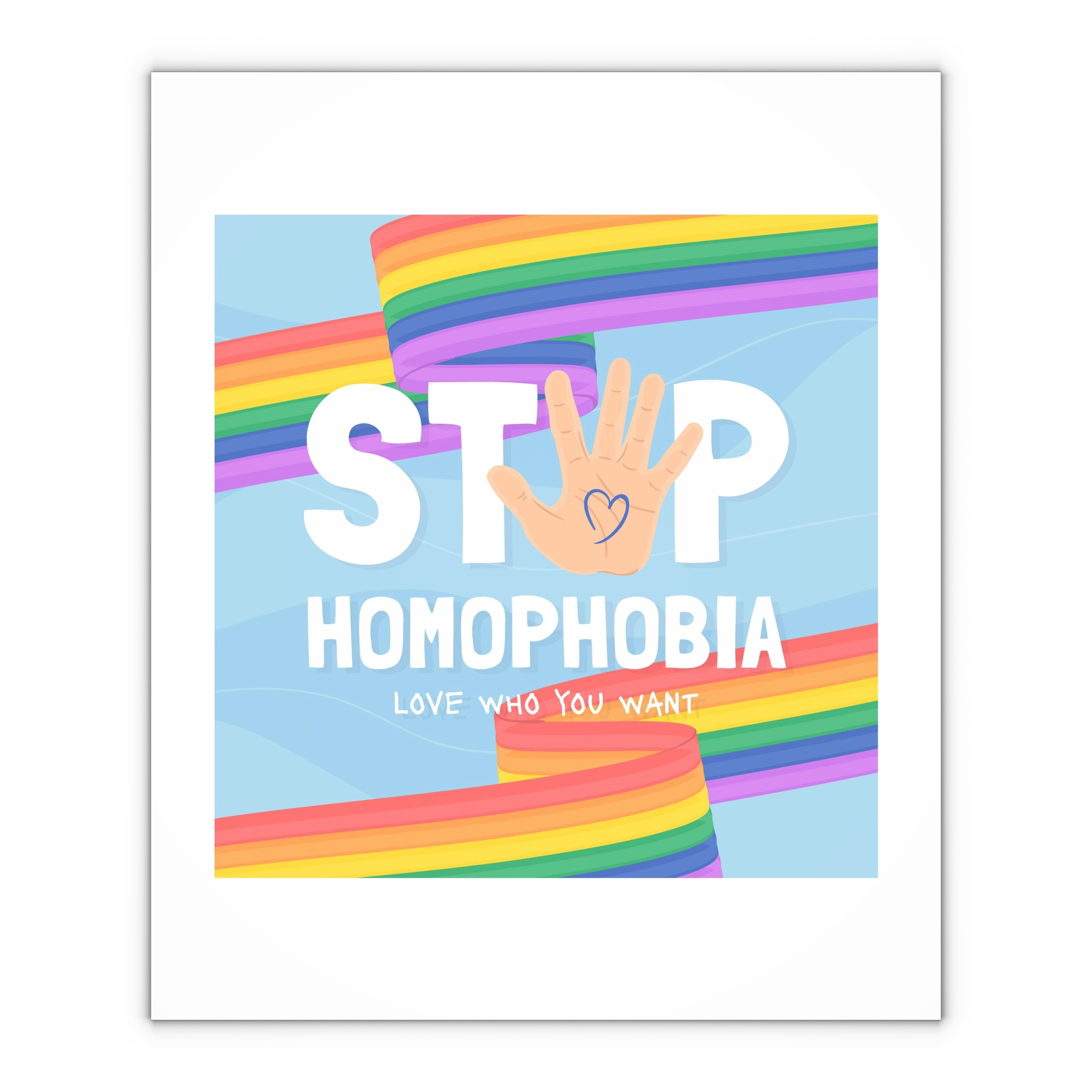Hand Drawn Stop Homophobia Message Illustrated(1) Gift Wrapping Paper Sheets 1pc - Image 4