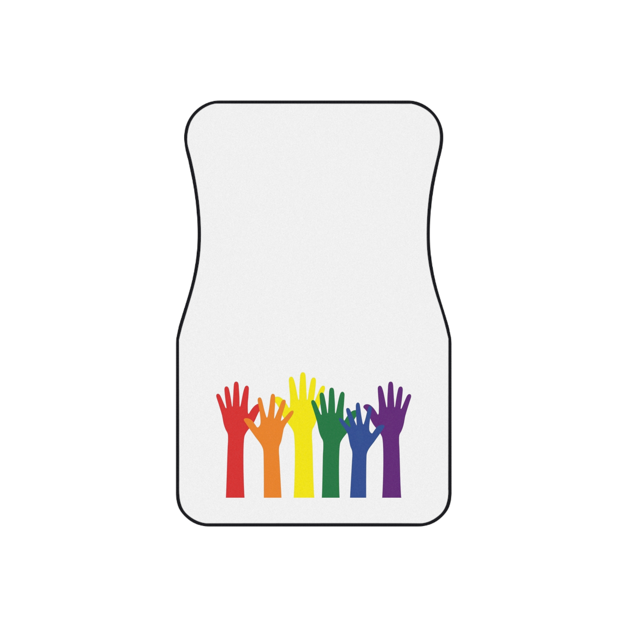 Silhouette Rainbow Colored Hands As Colors Pride Flag Lgbtqia Concept Car Mats Set Of 4 - Image 2
