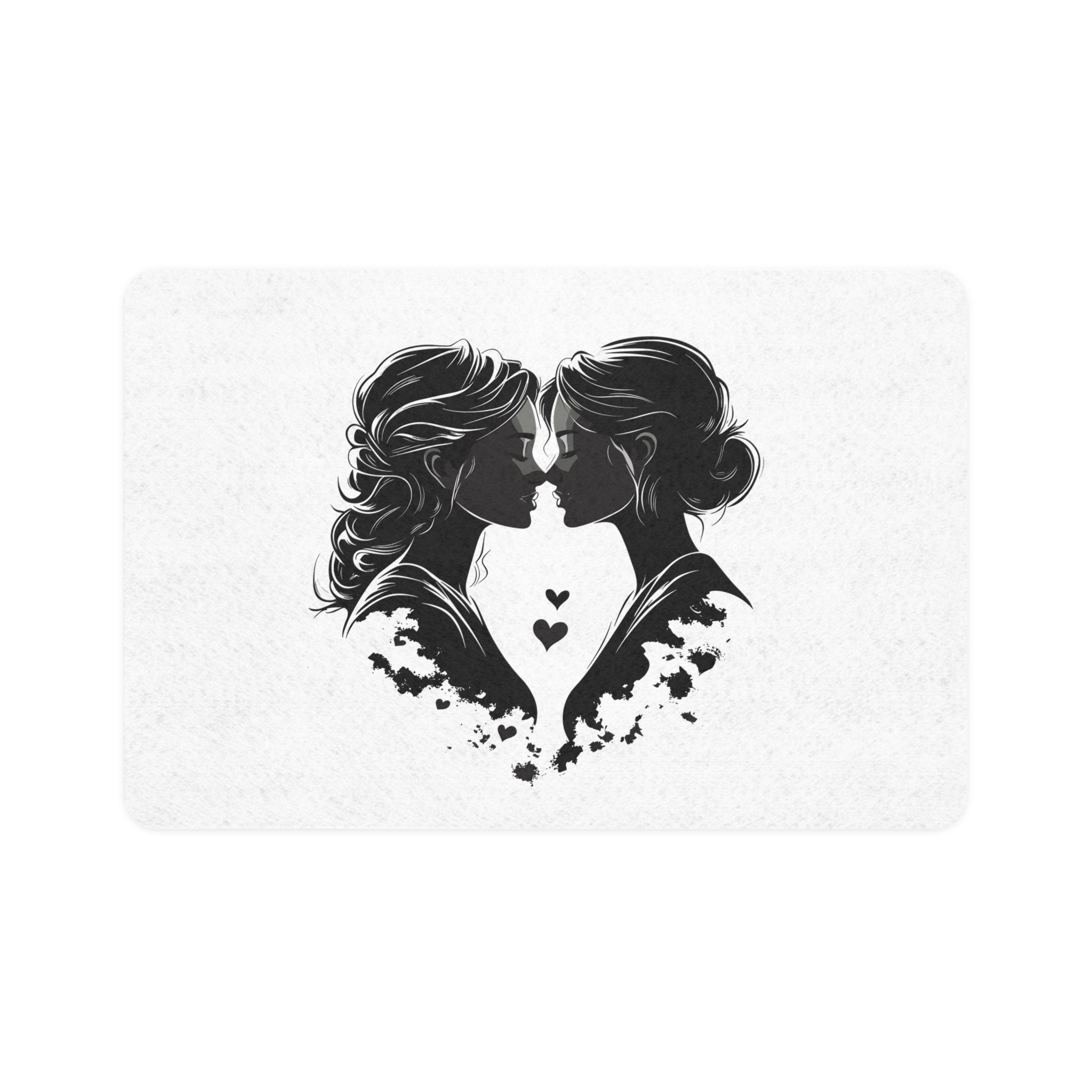 Two Women Kiss Lesbian Female Couple Together Lesbian Female Couple Kissing Homosexuality Lgbtq People Human Rights Freedom Vector Illustration Love Relationship Pet Food Mat 12x18