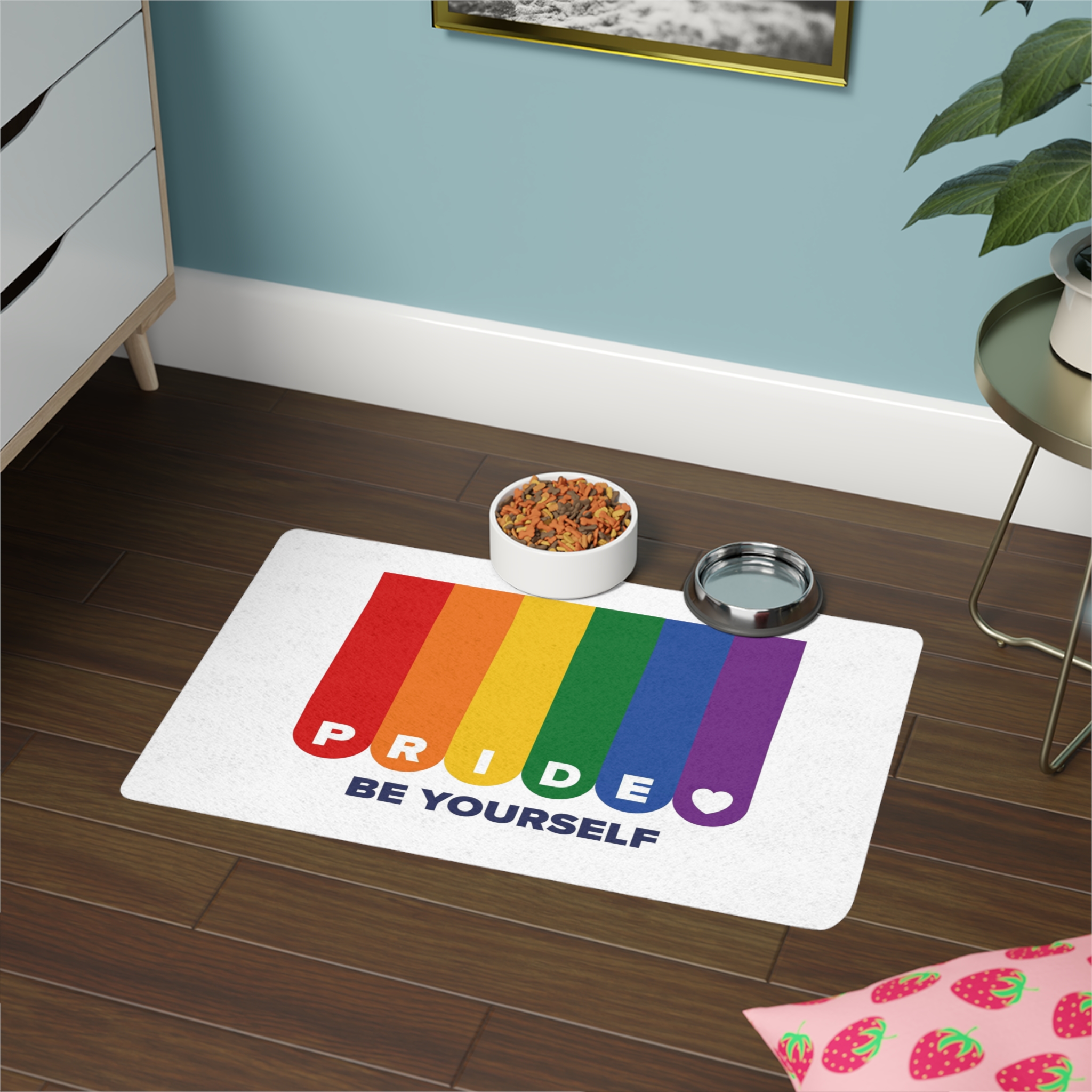 Lgbt Pride Month June Lesbian Gay Bisexual Transgender Lgbtq Flag Rainbow Vector(1) Pet Food Mat 12x18 - Image 4