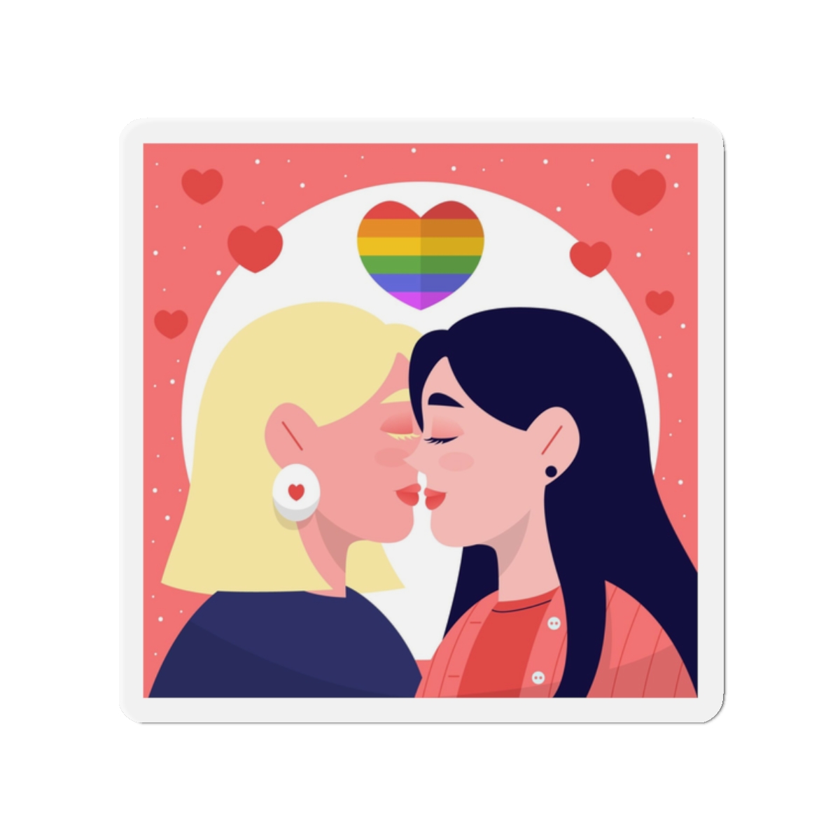 Lesbian Pride Design 2D6E26 Die Cut Magnets