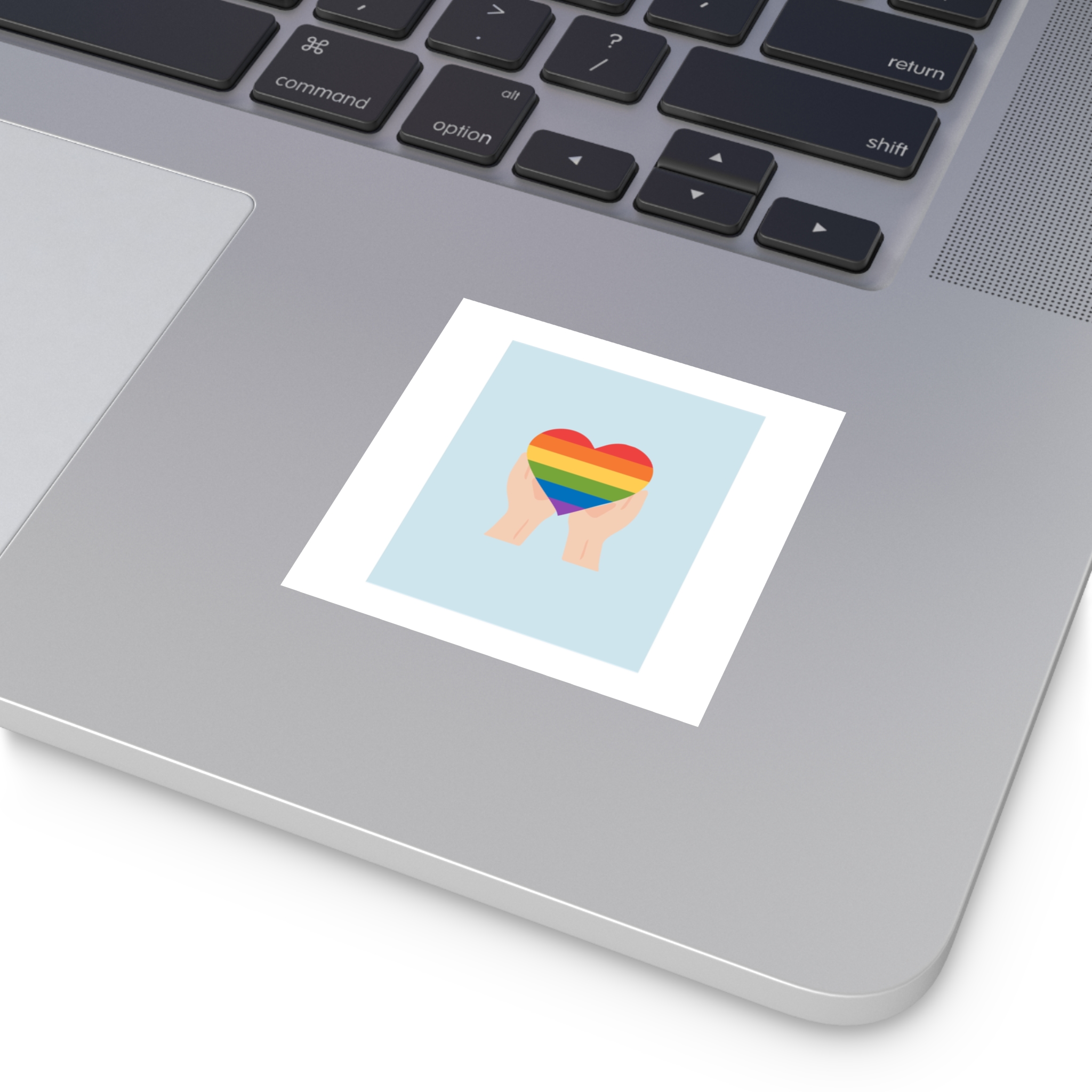 Pride Lgbt Card Support Love Poster That Says Rainbow Heart It Laminate Stickers Square - Image 67