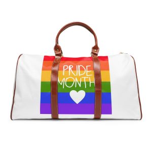 Cute Simple Banner Pride Month Symbols Pride Month With Lgbtq Flag Colours Waterproof Travel Bag