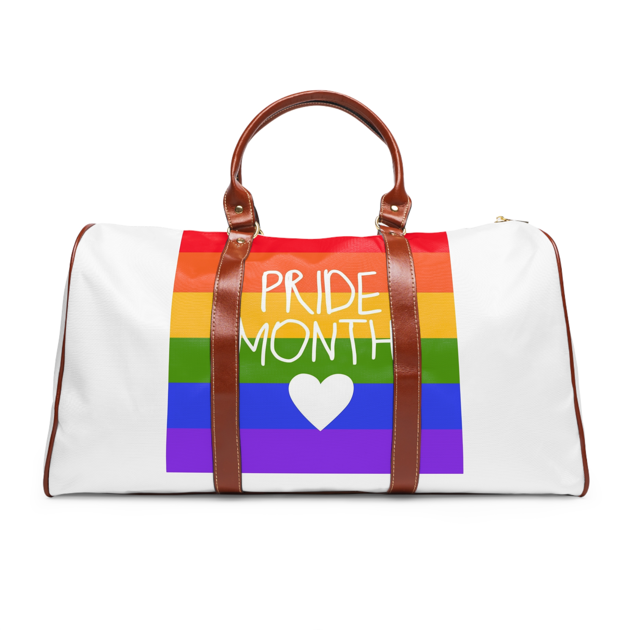 Cute Simple Banner Pride Month Symbols Pride Month With Lgbtq Flag Colours Waterproof Travel Bag