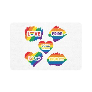 Pride Month Stickers Rainbow Lgbtq Flag Love Equality Pet Food Mat 12x18